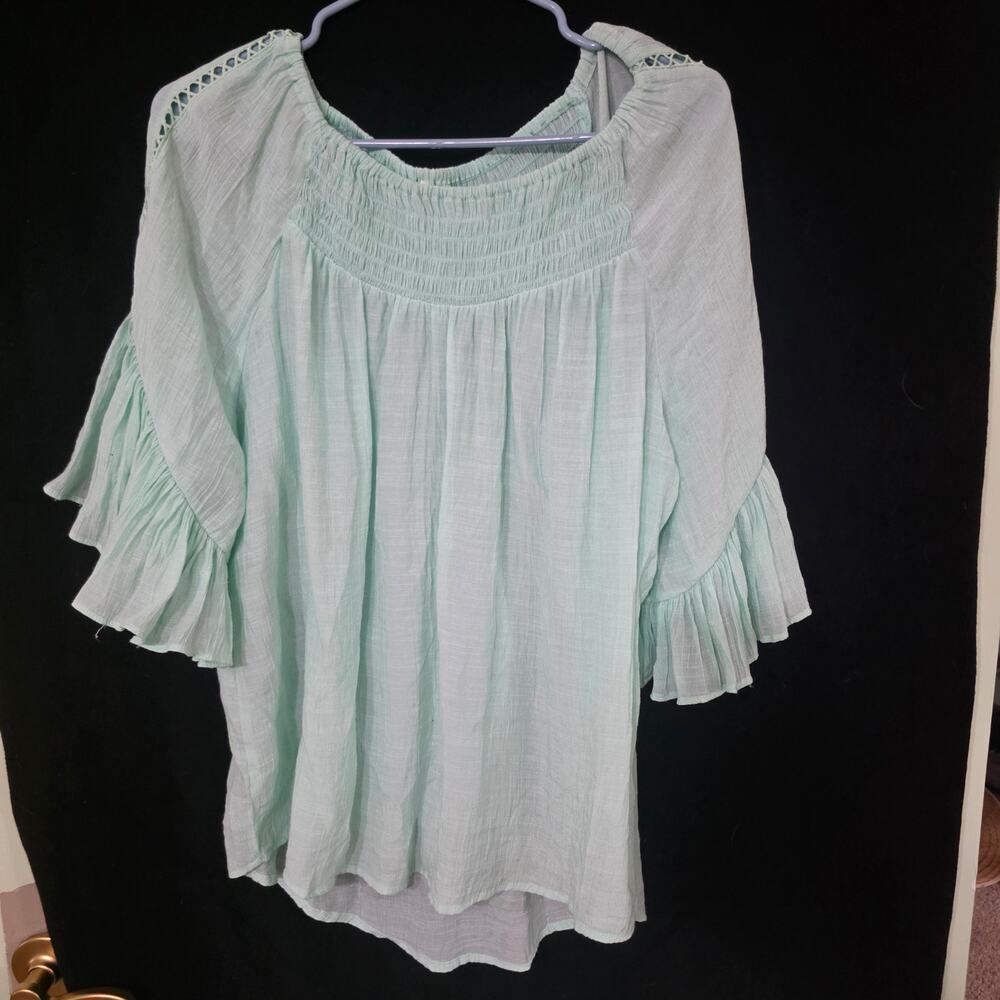 Womens Mint Green Loose Fitting Layering Top XL